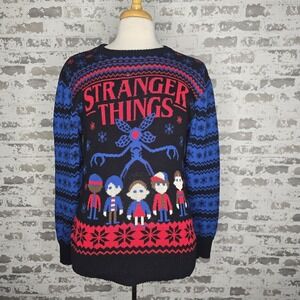 Stranger Things Sweater Mens Large Crewneck Knit Demogorgon Official Merchandise